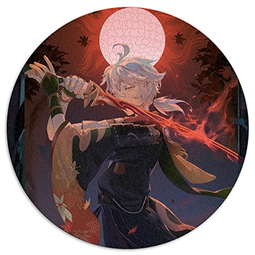 1000 Teile Puzzle für Erwachsene Genshin Impact Kaedehara Kazuha Rundpuzzle für Erwachsene für Erwachsene und Kinder Papppuzzle Herausforderndes Spiel (Größe 67,5 x 67,5 cm) von Toolo