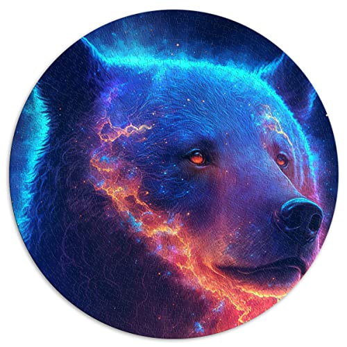 1000 Teile Puzzle für Erwachsene Neon Bär Kreative runde Puzzles für Erwachsene und Kinder Kartonpuzzles Lernspiel Herausforderung Spielzeug (Größe 67,5 x 67,5 cm) von CARGIS