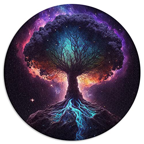 1000 Teile Puzzles Baum des Universums Kreative runde Puzzles für Erwachsene und Kinder Kartonpuzzles Heimdekoration Puzzle Spielzeug (Größe 67,5 x 67,5 cm) von CARGIS