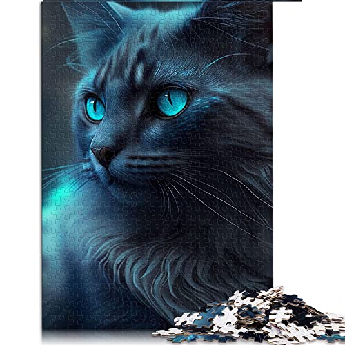 1000 Teile Puzzles Kätzchen Nahaufnahme Puzzles für Erwachsene Holzpuzzle Herausforderndes Spiel (Größe 50x75cm) von CARGIS