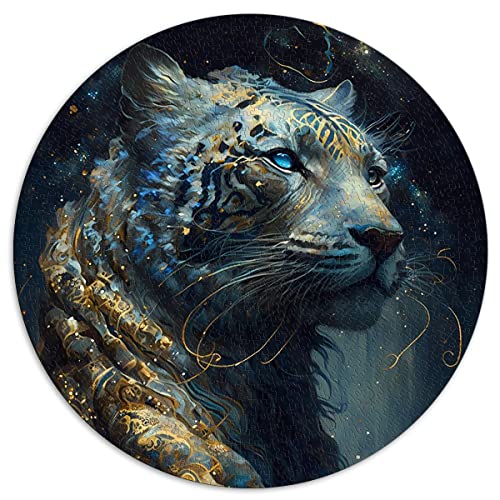 1000 Teile Puzzles für Erwachsene Puzzle Tiger Runde Puzzles für Erwachsene und Kinder Papppuzzles Familienspiele Weihnachten Geburtstagsgeschenke (Größe 67,5 x 67,5 cm) von CARGIS