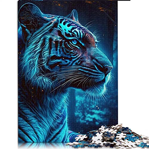 500 Teile Puzzles für Erwachsene Tiger Neondd Puzzle für Erwachsene Holzpuzzle Familienpuzzlespiel (Größe 38x52cm) von CARGIS