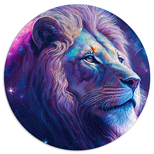 1000-teilige Puzzles für Erwachsene Löwen-Rundpuzzles für Erwachsene und Kinder Papppuzzles Erwachsene und Kinder (Größe 67,5 x 67,5 cm) von CARGIS
