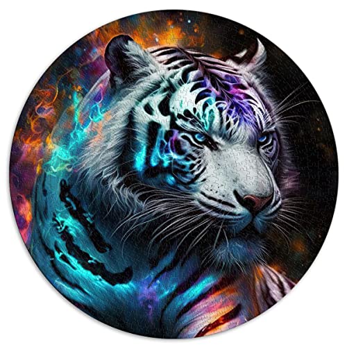 1000-teilige Puzzles für Erwachsene und Kinder Tiger Kreative runde Puzzles für Erwachsene und Kinder Kartonpuzzles Family Entertainment Toys (Größe 67,5 x 67,5 cm) von CARGIS