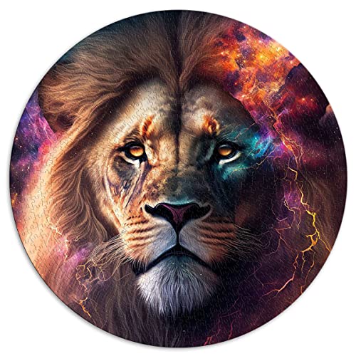 1000-teiliges Puzzle Galaxy Lion Kreative runde Puzzles für Erwachsene und Kinder Kartonpuzzles Herausforderndes Spiel (Größe 67,5 x 67,5 cm) von CARGIS