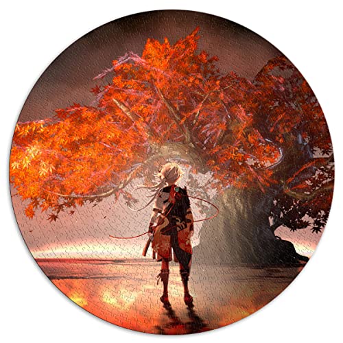 1000-teiliges Puzzle Genshin Impact Kaedehara Kazuha Kreispuzzles für Erwachsene und Kinder Kartonpuzzles Einzigartige Herausforderungsspiele (Größe 67,5 x 67,5 cm) von Toolo