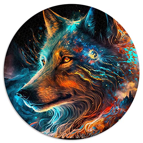 1000-teiliges Puzzle Nebula Wolf Kreispuzzles für Erwachsene und Kinder, Kartonpuzzles Herausfordernde Spielpuzzles (Größe 67,5 x 67,5 cm) von CARGIS