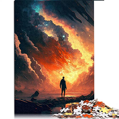 1000-teiliges Puzzle Verträumter surrealer Sonnenuntergang Puzzles für Erwachsene Holzpuzzles Herausfordernde Spielpuzzles (Größe 50 x 75 cm) von CARGIS