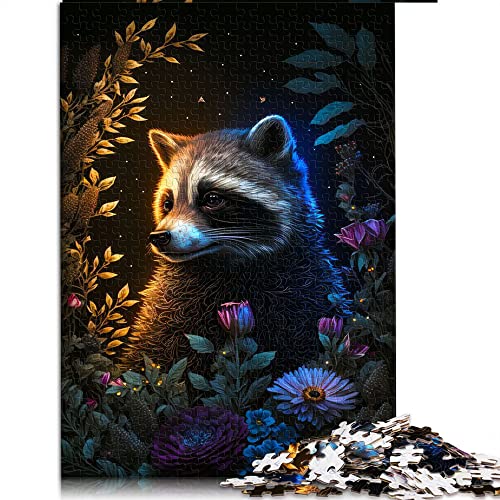 1000-teiliges Puzzle für Erwachsene, Fantasy-Waschbär, magische Puzzles für Erwachsene, Holzpuzzle, Spielzeug, Wanddekoration (Größe 50 x 75 cm). von CARGIS
