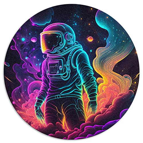 1000-teiliges Puzzle für Erwachsene, Weltraum-Astronaut, runde Puzzles für Erwachsene und Kinder von Toolo