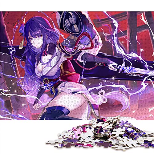 1000-teiliges Puzzlespiel Genshin Impact Raiden Shogun Puzzle für Erwachsene Kartonpuzzles Erwachsene Puzzles Geschenke (Größe 26 x 38 cm) von CARGIS