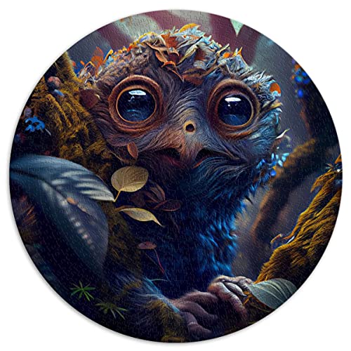 1000-teiliges rundes Puzzle Surreale Fantasiekreatur Kreative runde Puzzles für Erwachsene und Kinder Kartonpuzzles Erwachsene Puzzles Geschenke (Größe 67,5 x 67,5 cm) von CARGIS