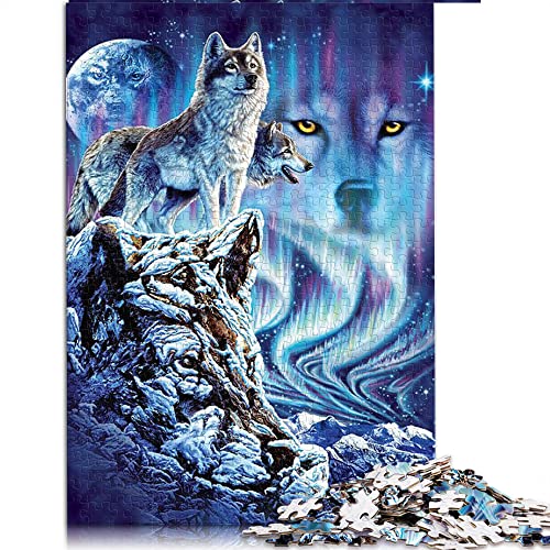 Puzzle 1000 Teile Puzzle Wolf Puzzle Geschenk Holzpuzzle LernpuzzleFamilienspiel (Größe 50x75cm) von CARGIS