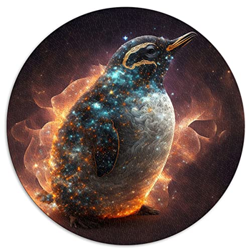 Puzzle 1000 Teile für Erwachsene Tier Pinguin Runde Puzzles für Erwachsene und Kinder, Papppuzzles Puzzles für Kindergeschenke (Größe 67,5 x 67,5 cm) von CARGIS