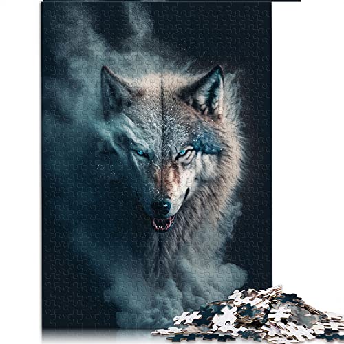 Puzzle für Erwachsene und Kinder1000 Teile Wolf Puzzle für Erwachsene Holzpuzzle Lernspiel Herausforderung Spielzeug (Größe 50x75cm) von CARGIS