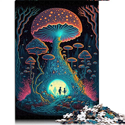 Puzzle für Erwachsene und Kinder1000 Teile psychedelische Pilzforen Puzzle Erwachsene Kartonpuzzles Heimdekorationspuzzle (Größe 26x38cm) von CARGIS