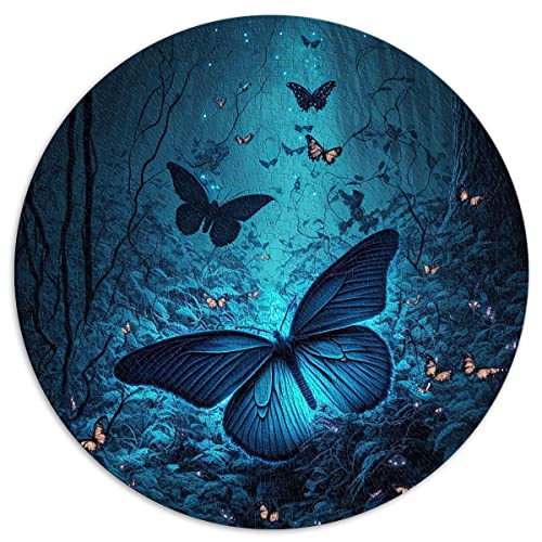 Puzzles 1000 Teile Schmetterlings-Puzzle Kinder Rundpuzzle für Kinder für Erwachsene und Kinder Papppuzzles Interessante Puzzles zum Stressabbau (Größe 67,5 x 67,5 cm) von CARGIS