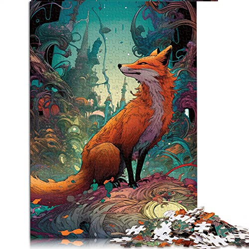 Puzzles 1000 Teile für Erwachsene Fuchs Puzzles für Erwachsene Papppuzzles Herausforderndes Spiel (Größe 26x38cm) von CARGIS