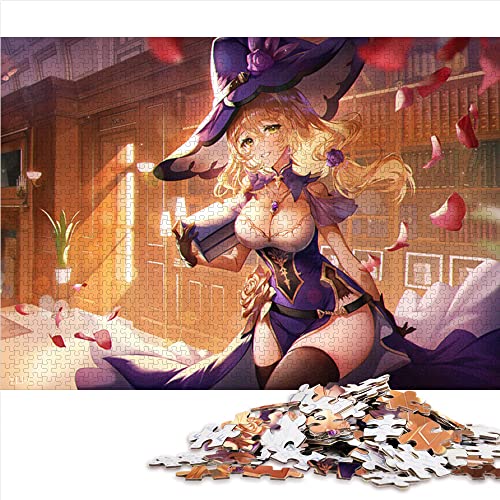 Puzzles 1000 Teile für Erwachsene Genshin Impact Puzzles für Erwachsene Holzpuzzles Puzzle - Herausforderndes Spiel (Größe 50x75cm) von CARGIS