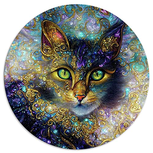 Puzzles 1000 Teile für Erwachsene Katze Kreispuzzles für Erwachsene und Kinder, Papppuzzles LernpuzzleFamilienspiel (Größe 67,5 x 67,5 cm) von CARGIS