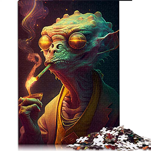 Puzzles 1000 Teile für Erwachsene Rauchen Sci Fi Eidechse Puzzle für Kinder Holzpuzzle Dekomprimierendes intellektuelles Lernspielzeug (Größe 50x75cm) von CARGIS