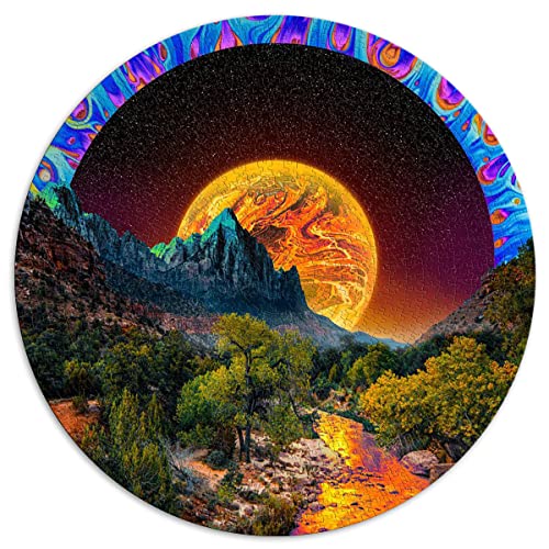Puzzles 1000 Teile für Erwachsene Traumlandschaft Rundpuzzle für Erwachsene für Erwachsene und Kinder, Papppuzzles Erwachsene und Kinder (Größe 67,5 x 67,5 cm) von CARGIS