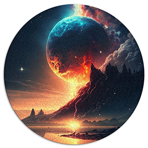 CARGIS Puzzle 1000 Teile für Erwachsene und Kinder - Fantasy Sunset - Rundes Puzzle mit 1000 Teilen - Größe 67,5 x 67,5 cm - Karton - Unisex - Fortgeschritten - 1 Set - 1000 Stück - Alter 4+ von CARGIS