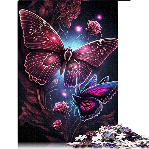 Puzzles für Erwachsene 1000 Teile Blumenschmetterling Puzzle für Erwachsene Holzpuzzle Familienpuzzlespiel (Größe 50x75cm) von CARGIS