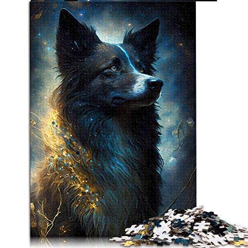 Puzzles für Erwachsene 1000 Teile Border Collie Hundepuzzle für Kinder Holzpuzzles Tolles Geschenk für Erwachsene (Größe 50 x 75 cm) von CARGIS