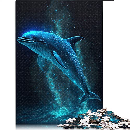 Puzzles für Erwachsene 1000 Teile Delphin Weltraum Puzzles für Erwachsene Holzpuzzle Wohnkultur (Größe 50x75cm) von CARGIS