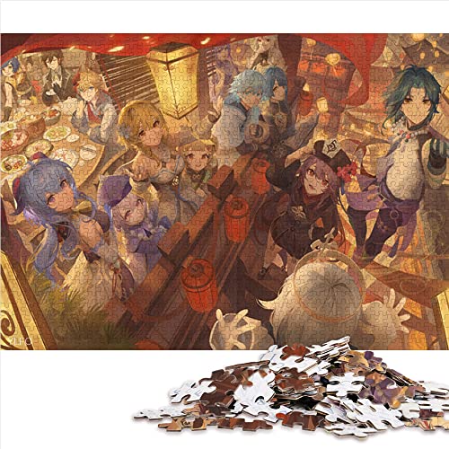 Puzzles für Erwachsene 500 Teile Genshin Impact Puzzle Holzpuzzle für Erwachsene Familienspiele (Größe 38 x 52 cm) von CARGIS