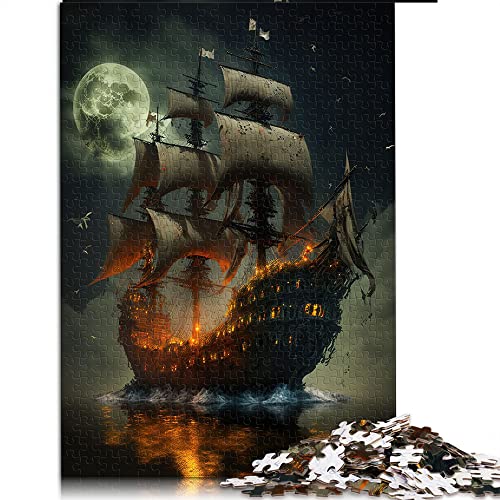 Puzzles für Erwachsene 1000 Teile Piratenschiff Puzzles für Erwachsene Kartonpuzzles Lernen Lernspielzeug Familienspiele (Größe 26x38cm) von CARGIS