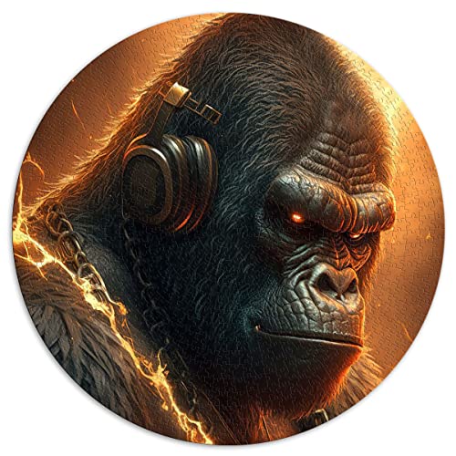 für Erwachsene 1000 Teile Gorilla Producer Kreative runde Puzzles für Erwachsene und Kinder Papppuzzles Family Entertainment Toys (Größe 67,5 x 67,5 cm) von CARGIS