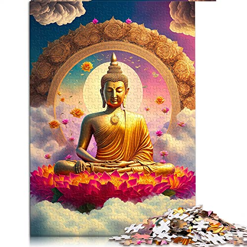 für Erwachsene 1000 Teile Puzzle Buddha Puzzles für Erwachsene Holzpuzzles Tolles Geschenk für Erwachsene (Größe 50x75cm) von CARGIS