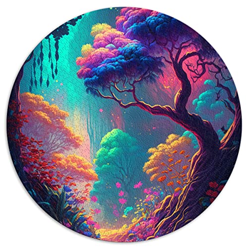 für Erwachsene 1000 Teile Puzzle Fantasy World Wald Rundpuzzle für Erwachsene & Kinder Kartonpuzzles Puzzle - Herausforderndes Spiel (Größe 67,5 x 67,5 cm) von CARGIS
