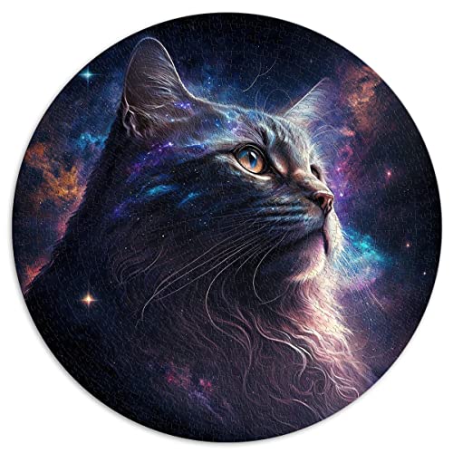 für Erwachsene 1000-teiliges Katzen-Rundpuzzle für Erwachsene und Kinder, Papppuzzles Puzzle für Sommerliebhaber (Größe 67,5 x 67,5 cm) von CARGIS