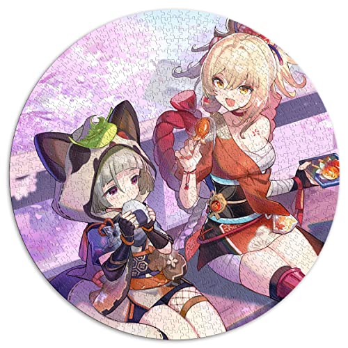 für Erwachsene Puzzles 1000 Teile Puzzles Genshin Impact Sayu Rundpuzzle für Erwachsene für Erwachsene und Kinder Papppuzzles Familiendekoration (Größe 67,5 x 67,5 cm) von CARGIS