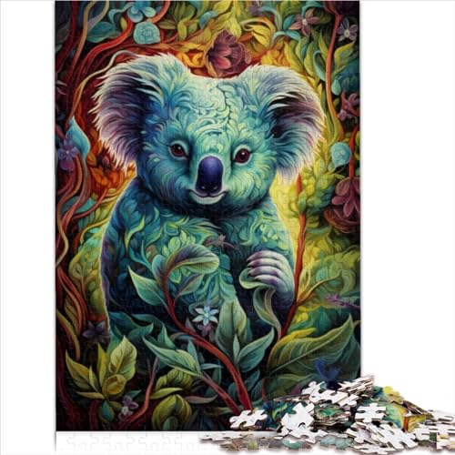 1000-Teiliges Puzzle, Buntes Kunst-Koala-Puzzle, 1000 Teile Aus Holz, Kreative Puzzles Für Geschenke Für Familie Und Freunde (Größe 29.52x19.68 Inch) von CARGUS
