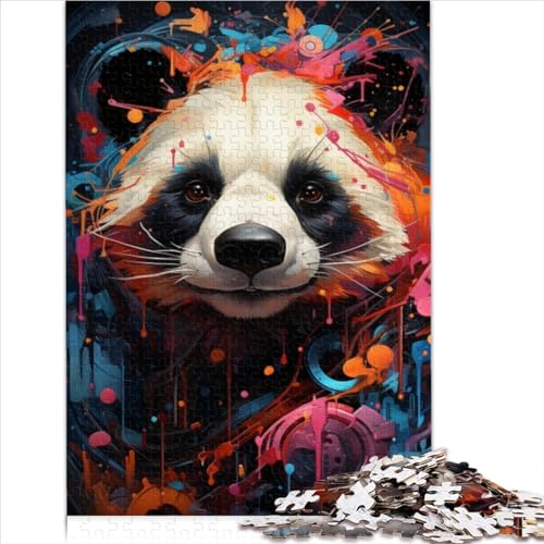 1000-Teiliges Puzzle, Buntes Rotes Panda-Puzzle Für Erwachsene, Holzpuzzle, Erwachsene Und Kinder (Größe 29.52x19.68 Inch) von CARGUS