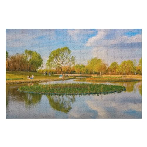 Klassische Puzzle für Erwachsene Teenager Freizeit Spaß Spiel Spielzeug GeeignetTrees,Lake, plantsLernspielzeug FüR Kinder 38x26Papier von CARGUS