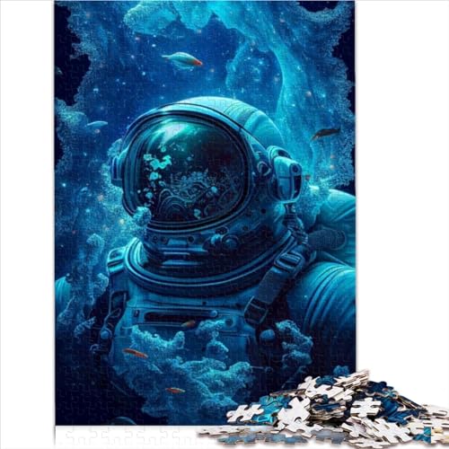 Puzzle 1000 Teile Für Erwachsene, Astronauten Im Ozean, Puzzle Für Erwachsene, Holzpuzzle, Familiendekoration (Größe 29.52x19.68 Inch) von CARGUS