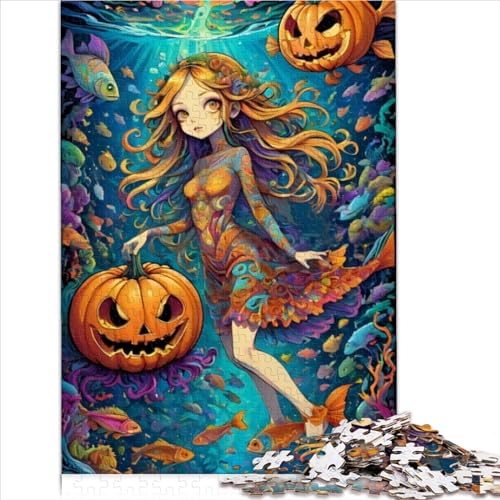 Puzzle 300 Teile Halloween-Unterwasser-Puzzles Für Erwachsene, Kreative Holzpuzzles, Hoher Schwierigkeitsgrad, Spielgeschenk (Größe 15.75x11.02 Inch) von CARGUS