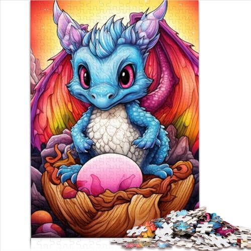 Puzzles Für Erwachsene, 300 Art Dragon Baby, Kreative Quadratische Puzzles Für Erwachsene Und Kinder, Holzpuzzles, Einzigartige Herausforderungsspiele (Größe 15.75x11.02 Inch) von CARGUS