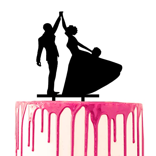 CARISPIBET Hochzeitstorte Topper Bräutigam und Braut tanzen Acryl-Silhouette CARISPIBET Hochzeitstorte Topper Bräutigam und Braut tanzen Acryl-Silhouette von CARISPIBET
