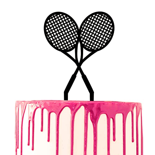 CARISPIBET Hochzeitstorte Topper Zwei Schläger Tennis Thematische Kuchen Dekoration Acryl Deko für Hochzeit Kuchen von CARISPIBET
