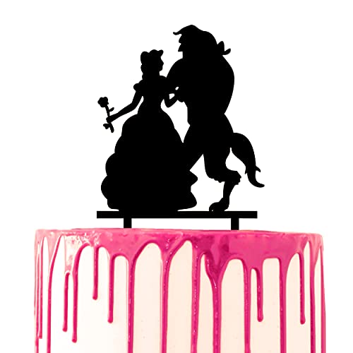 CARISPIBET Hochzeitstortenaufsatz Beauty and Monster Fantasy Kuchen Deko Werkzeug Film Thema von CARISPIBET