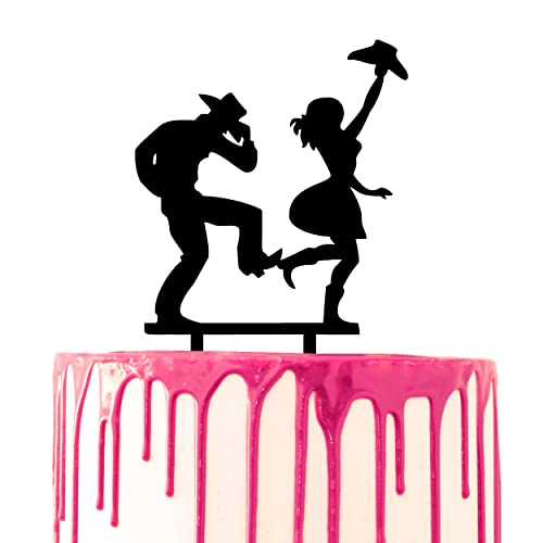 CARISPIBET Tortenaufsatz mit einem Paar tanzende Rodeo thematische Kuchen dekorative Acryl Topper Silhouette Dekoration von CARISPIBET