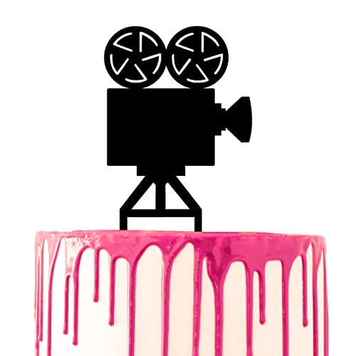 CARISPIBET cake topper with a filming camera cake decorative movie themed cake decoration topper acryllic silhouette von CARISPIBET