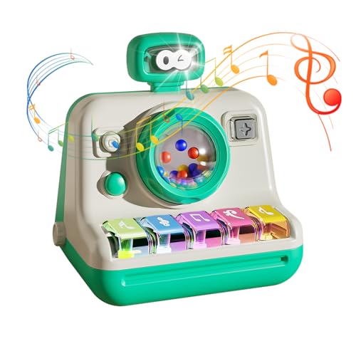 Baby-Klavier-Musikinstrumente Spielzeug – Kamera-Thema, beleuchtet, interaktives Spielzeug für Kleinkinder 1–3 Bauchzeit und Kleinkindaktivität, 6–12 Monate, Spielzeug, erster Geburtstag, Geschenke von CARLORBO