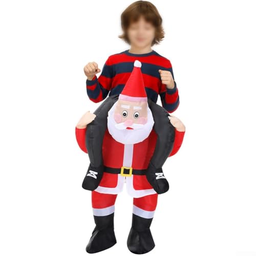 Aufblasbares Weihnachtsmann- und Schneemann-Kostüm, entworfen für Komfort und Bewegung, mit stabilem Material und eingebautem Ventilator für schnelles Aufblasen (120–140 cm) von CARMOTTER